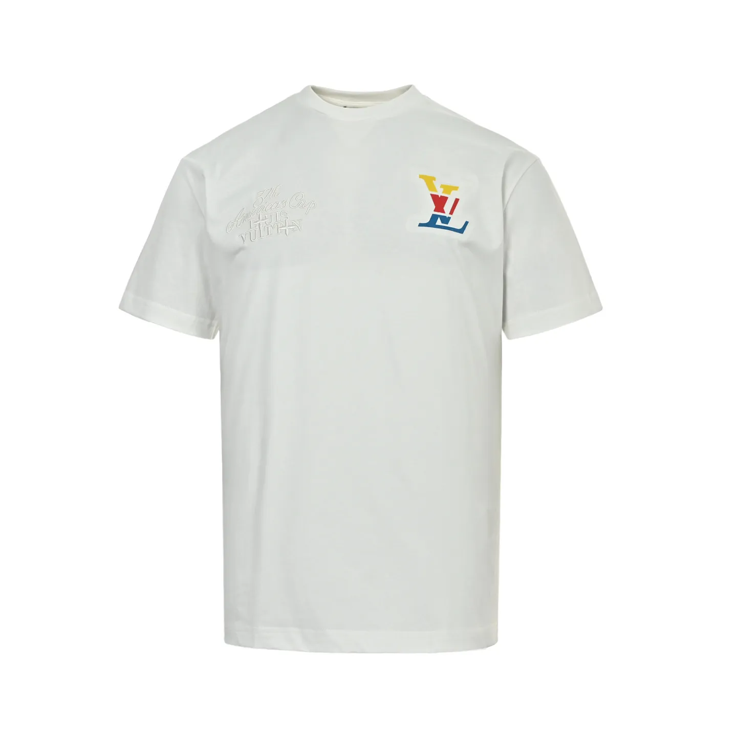 Louis Vuitton/Louis Vuitton colorful spelling embroidered round neck short sleeves